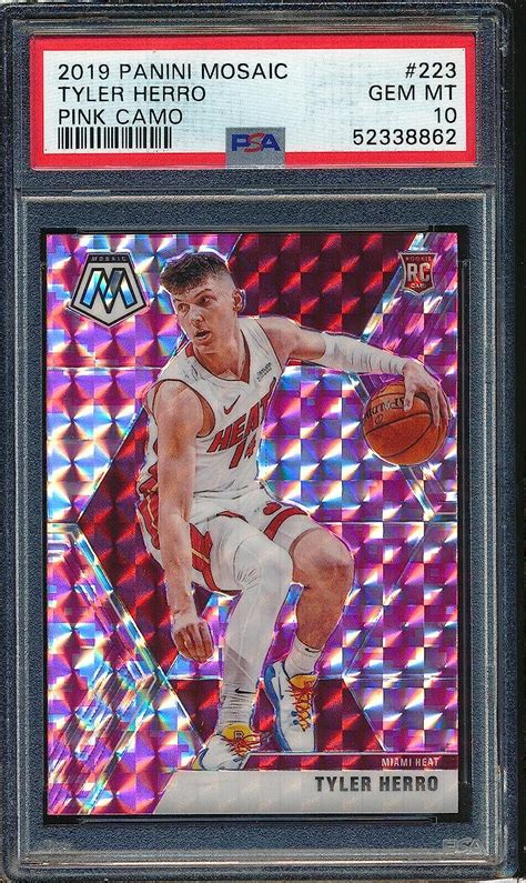 Amazon Panini Mosaic Pink Camo Tyler Herro Rc Psa