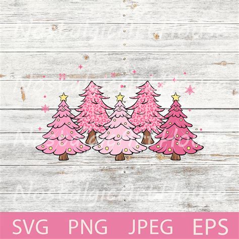 Pink Christmas Tree Svg Merry Christmas Svg Pink Tree Christmas