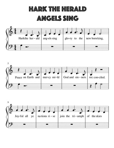 Hark The Herald Angels Sing For Very Easy Piano Arr Kimberly Steele