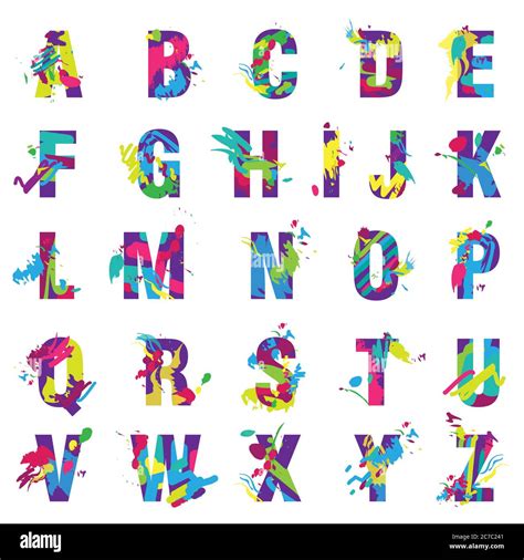 Colorful Paint Splash Alphabet Letters Fotograf As E Im Genes De Alta