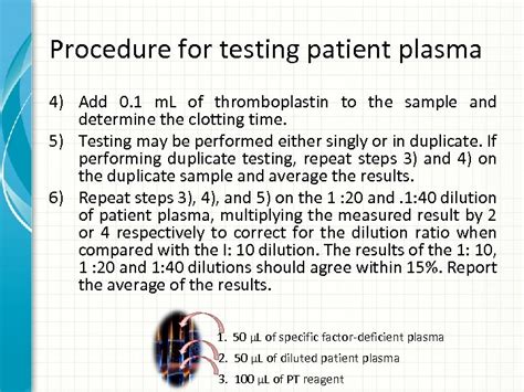 COAGULATION FACTOR ASSAYS ONE-STAGE QUANTITATIVE ASSAY METHOD FOR