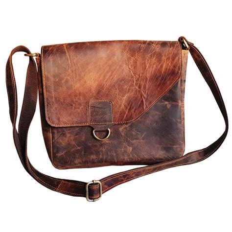 Leather Vintage Bag Brown Leather Crossbody Vintage Bag Leatheriza