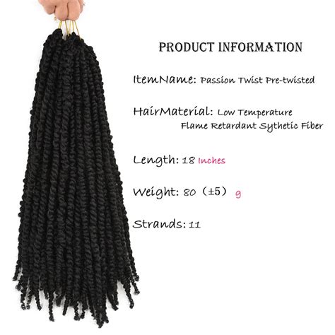 YunRong Passion Twist Extensiones De Cabello Trenz Grandado