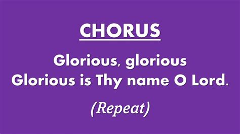 Glorious Is Thy Name Accompaniment With Lyrics Youtube