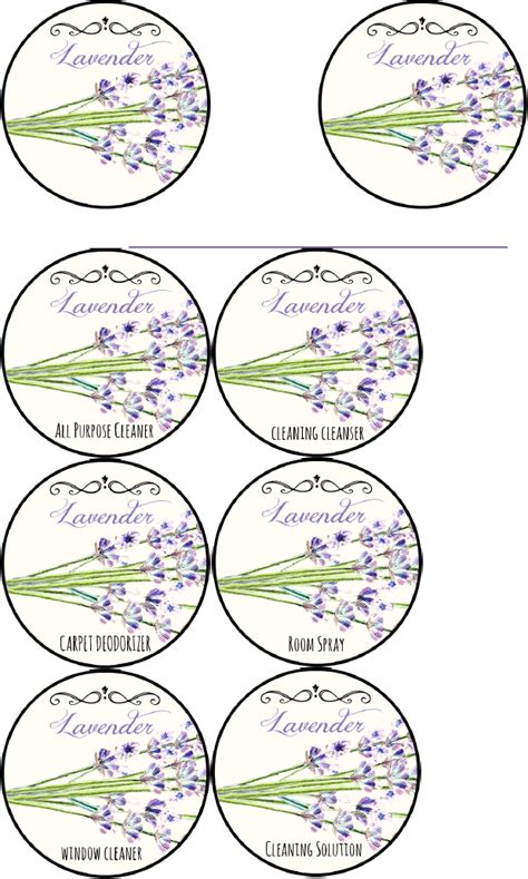 Printable Labels Lavender Cleaning Labels Printable Labels Lavender