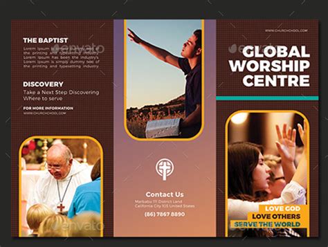 Church Tri Fold Brochure Template Free Flyer Template