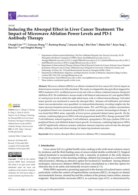 PDF Inducing The Abscopal Effect In Liver Cancer Treatment The