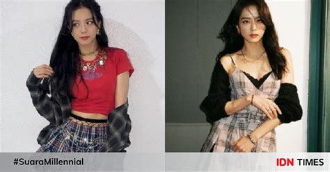 10 Ide Mix And Match Outfit Kotak Kotak Ala Jisoo BLACKPINK