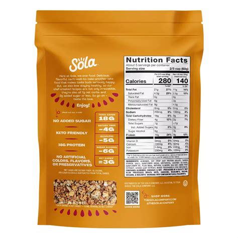 Sola 16g Protein Granola Vanilla Almond Shop Cereal At H E B
