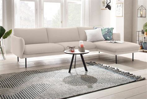 Ecksofa Mavis mit Chaiselonge mit losen Sitz und Rückenkissen