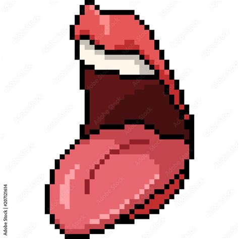 Vector Pixel Art Mouth Open Stock Vector Adobe Stock