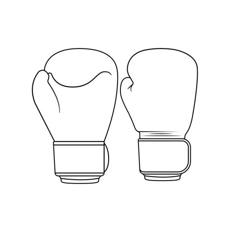 Boxing Gloves Outline Icon Illustration on Isolated White Background ...