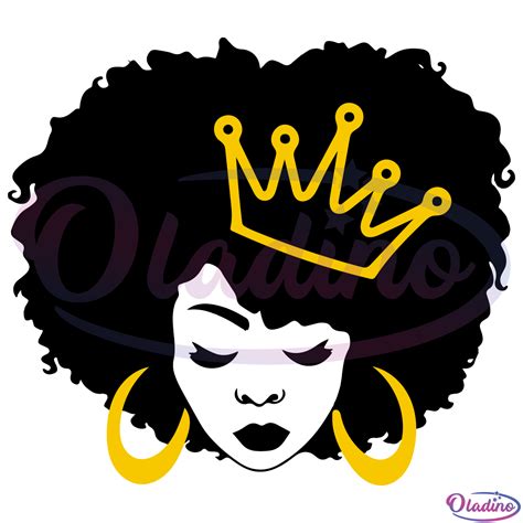 Afro Queen Svg Black Woman Svg Black Girl Svg Afro Puffs Svg Black