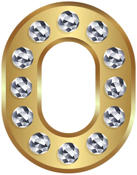 Zero Gold Number Png Clip Art Image