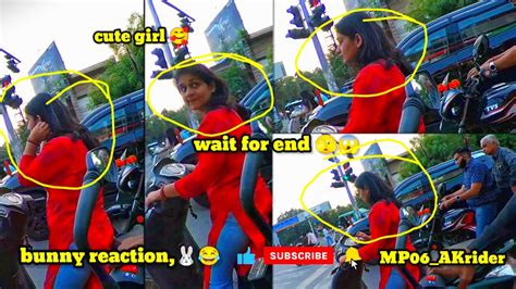 Crazy Girls 👧reaction 😱 Bunny 🐰 Helmet Reaction 🥰 Ktm Riders Rider Cute Girls Mp06 Akrider