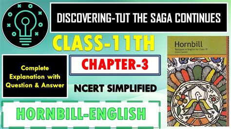 DISCOVERING TUT THE SAGA CONTINUES CHAPTER 3 CLASS 11TH COMP