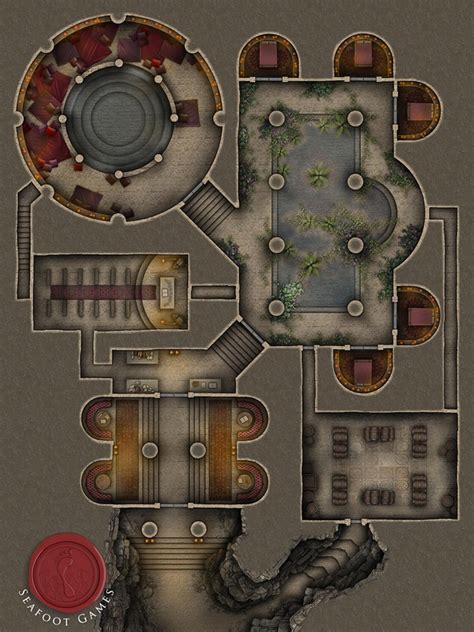 Lovers Temple 40x30 Battlemap Seafoot Games On Patreon In 2021