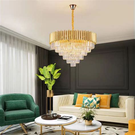 Jual Lampu Gantung Kristal Chandelier Gold Black Gaya Nordik Minimalis