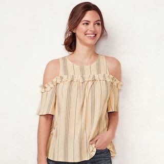 Women S Lc Lauren Conrad Rufflle Cold Shoulder Top Cold Shoulder Top