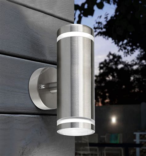 LED Stainless Steel Outdoor Double Wall Light IP65 Garden Up Down Lamp