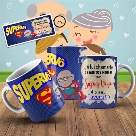 Caneca Vovó ou Vovô Elo7 Produtos Especiais