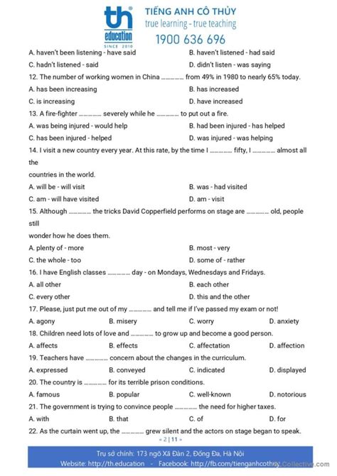 Test B Grammar And Vocabulary Word English Esl Worksheets Pdf Doc