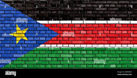 Flag Of South Sudan Painted On Brick Wall Stock Photo Alamy