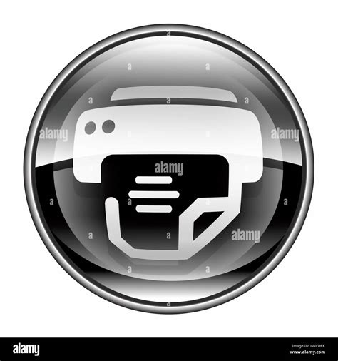 printer icon black, isolated on white background Stock Photo - Alamy