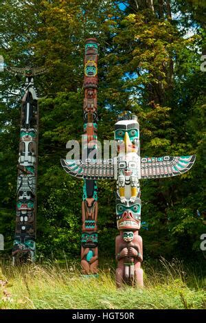 Indianer Totempfahl Vancouver Stanley Park Stockfotografie Alamy