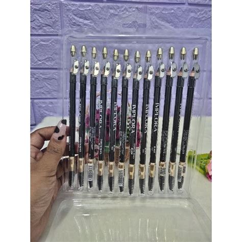 Jual Ecer Pensil Alis Harga Eceran Implora Coklat Garis Piring Hitam