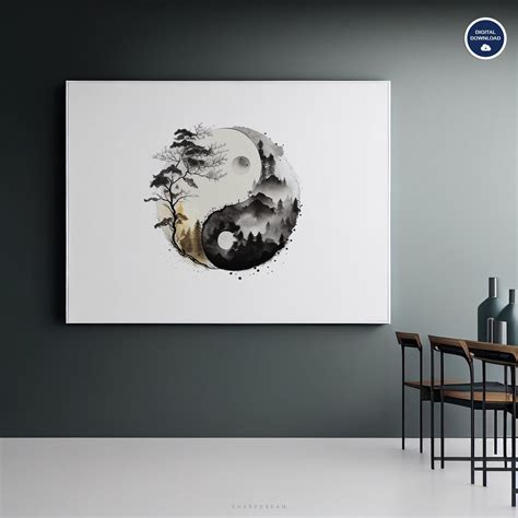 Yin Yang Printable Poster Balance Wall Art Ying Yang Wall Etsy