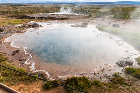 Geysir Is A Famous Hot Spring In The Geothermal Area Of Haukadalur