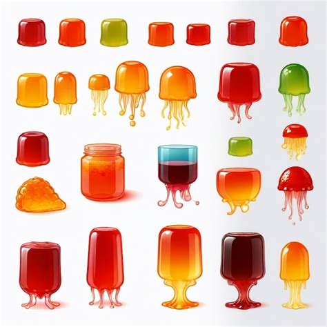 A Series Of Different Colored Glass Bottles With Different Colors And