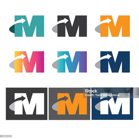 Initial M Logo Letter M With Arrow Inside Usable For Business Trading