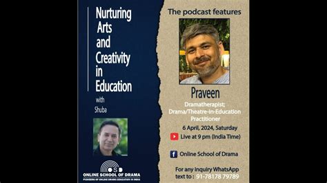 Praveen On Nurturing Arts And Creativity In Education NACE With Shuba