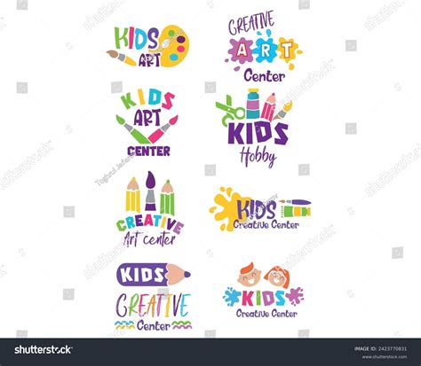 Creative Kids Logo Craft Painting Creativity Stock Vector Royalty Free