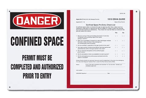 OSHA Danger Permit Holder Board: Confined Space - Permit Must Be ...