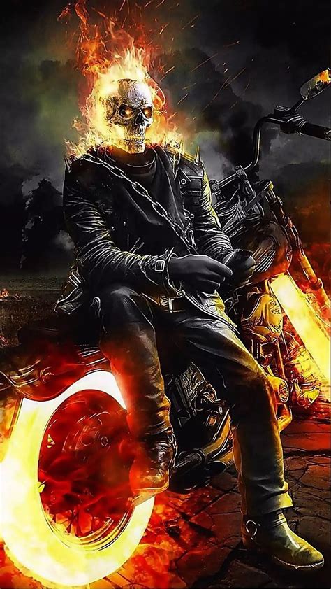 Ghost Rider Skull Blue Flame