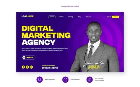 Premium Psd Psd Modern Digital Marketing Agency Landing Page Template