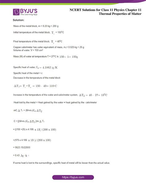 Ncert Solutions For Class Physics Chapter Thermal Properties Of