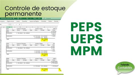 Método de controle de estoque PEPS UEPS e MPM YouTube