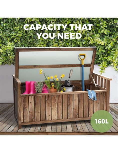 Livsip Outdoor Storage Box Garden Bench Wooden Chest Toy Tool Cabinet