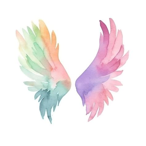 Premium Photo | Watercolor wings of a bird. watercolor illustration of a bird with wings.