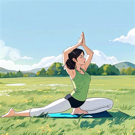 Yoga Poses Cartoon SeaArt Al Free Al Art Generator