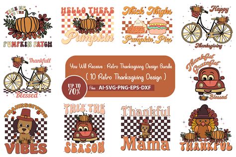 Retro Thanksgiving Design Bundle Graphic by BEST DESINGER 36 · Creative ...