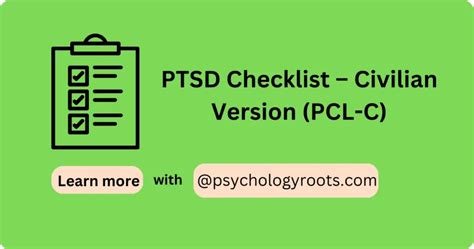 Ptsd Checklist Civilian Version Pcl C Psychology Roots