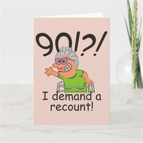 Funny Recount 90th Birthday Card