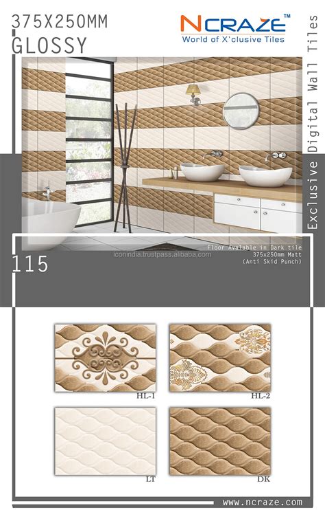 Wall Tiles Digital Ceramic With Glossy Finish X Mm Rustic Interior