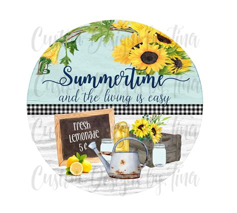 Summertime And The Living Is Easy Digital Design Hardboard Etsy