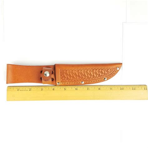 Sheath Straight Knife Brown Basketweave Leather Fits Up To 5 Blade 1134 Ebay